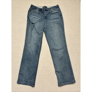 Democracy "Ab"solution Jeans Women Size 14 Blue Wash Straight Leg Mid Rise